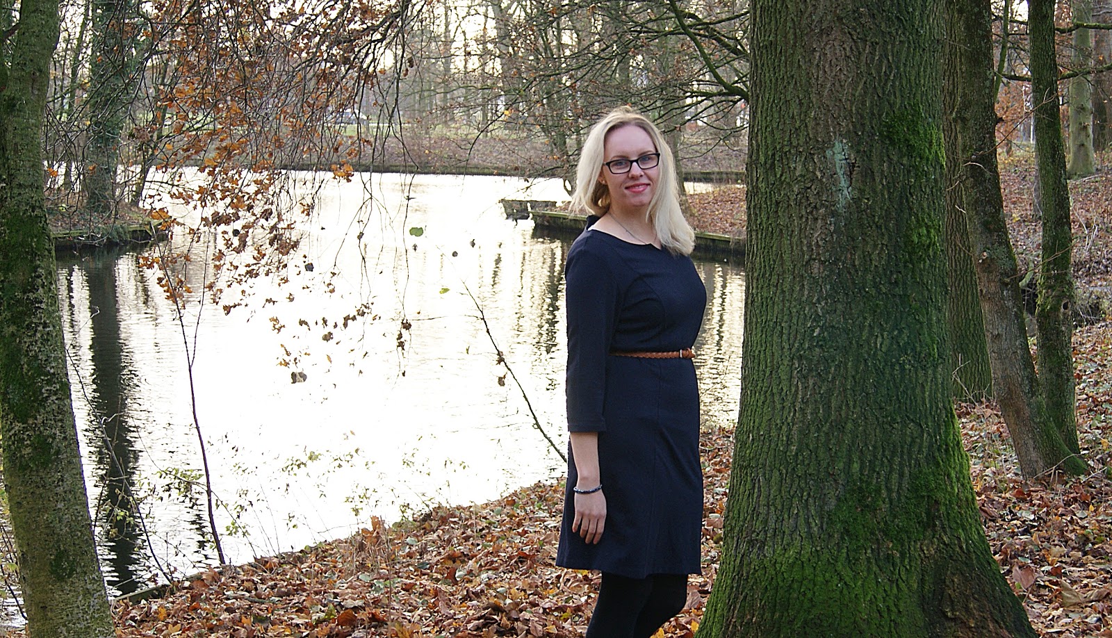 Outfit | Donker blauwe jurk Outfit | Donker blauwe jurk