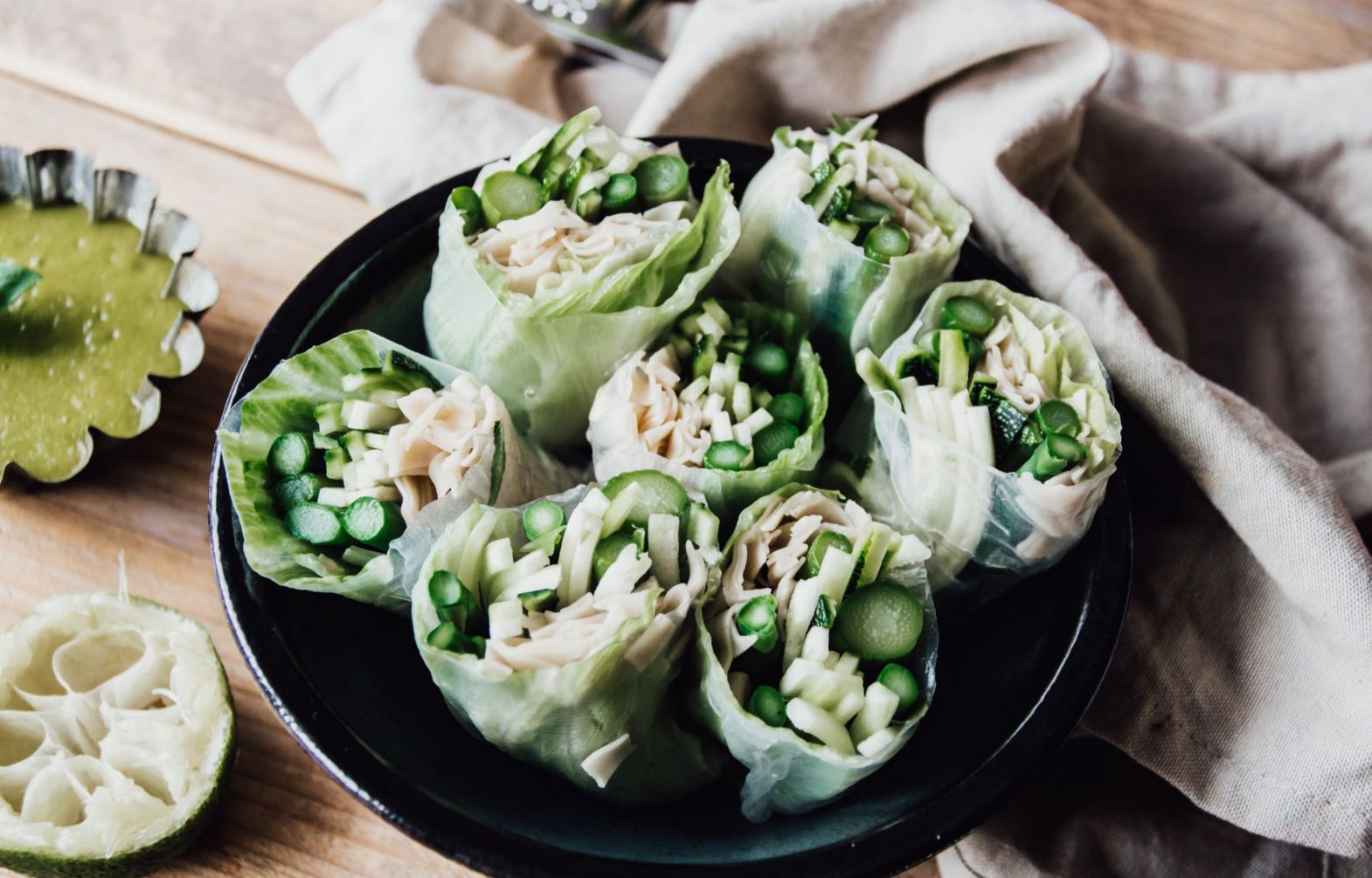 Thegreenhappiness.com Asperge Mango summerrolls