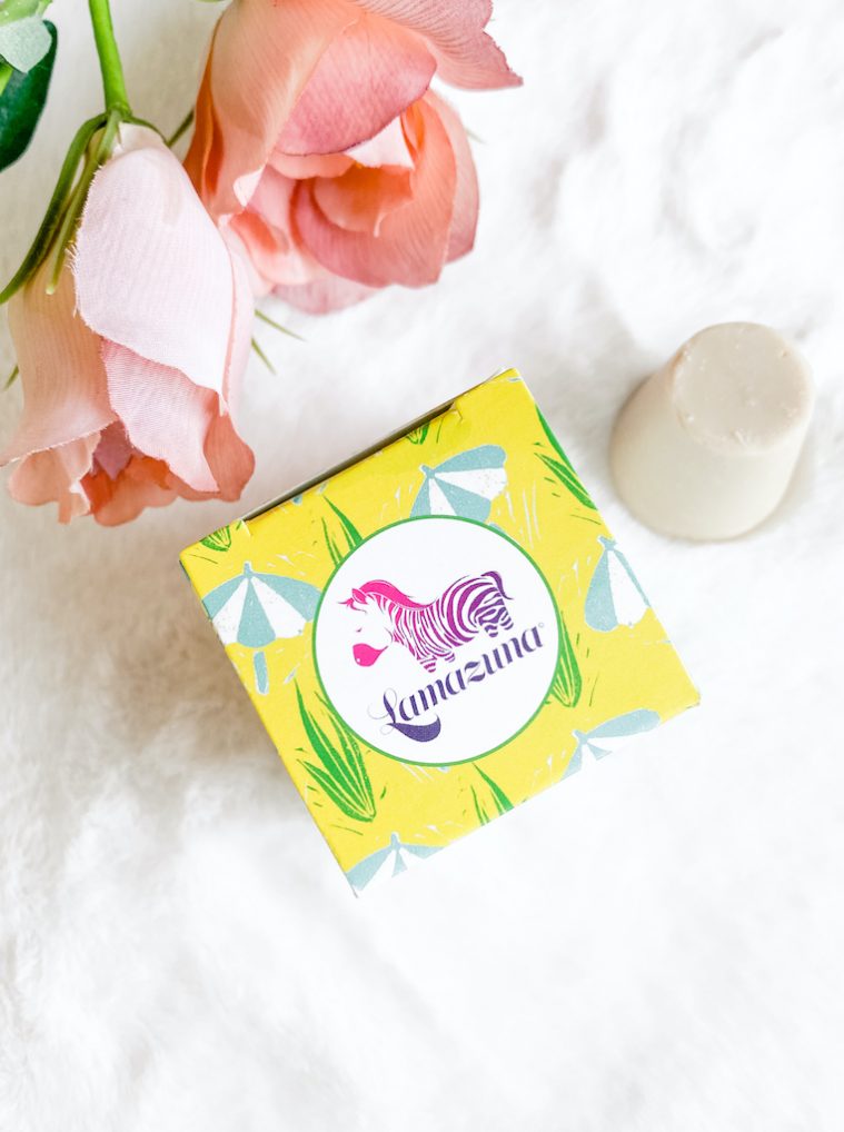 Lumazuna vegan deodorant in blok verpakking logo